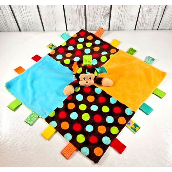 Mary Meyer Taggies Monkey 13x13 Security Blanket Lovey Toy Soft Baby Comforter - Picture 3 of 10